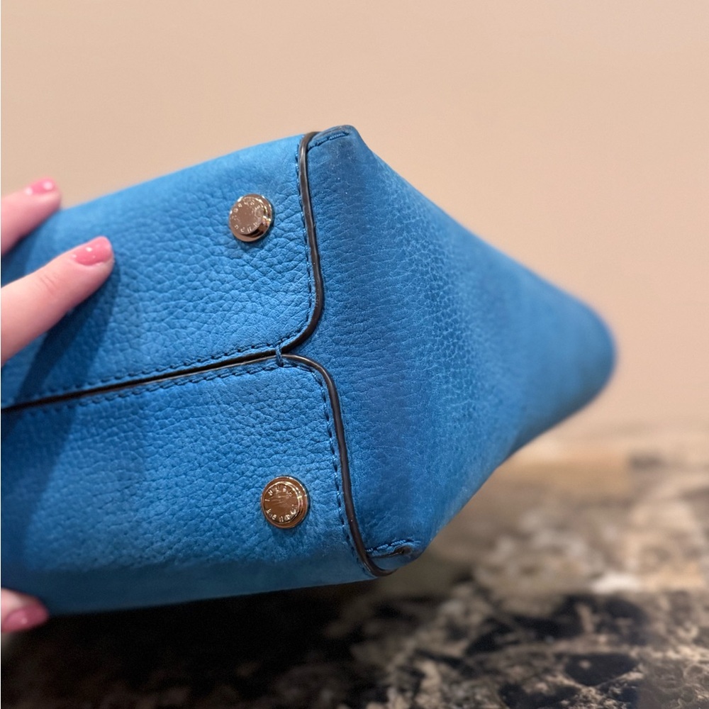 Henri Bendel Nubuck Teal Satchel - Luxe Edition 💎RARE💎 - Picture 7 of 13
